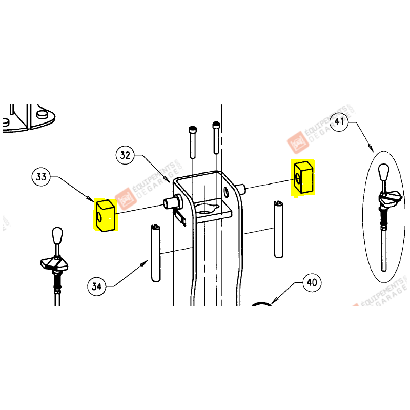 4440450 - PATIN DE GUIDAGE CHARIOT POUR PONT DEUX COLONNE FOG 444