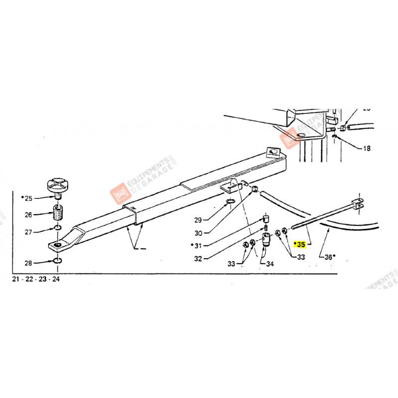 4497011 - TIGE DE VERROUILLAGE BRAS COURT